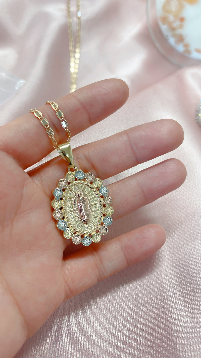 Collar Tri Oro Virgen de Guadalupe