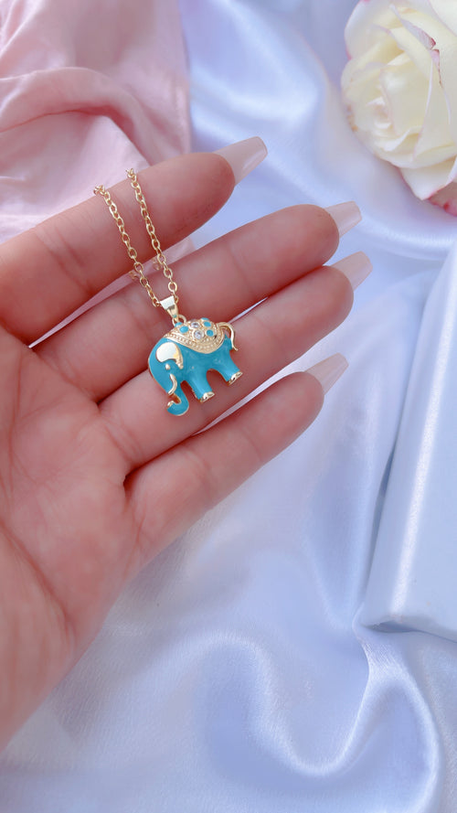 Collar Elefante Azul de la Suerte