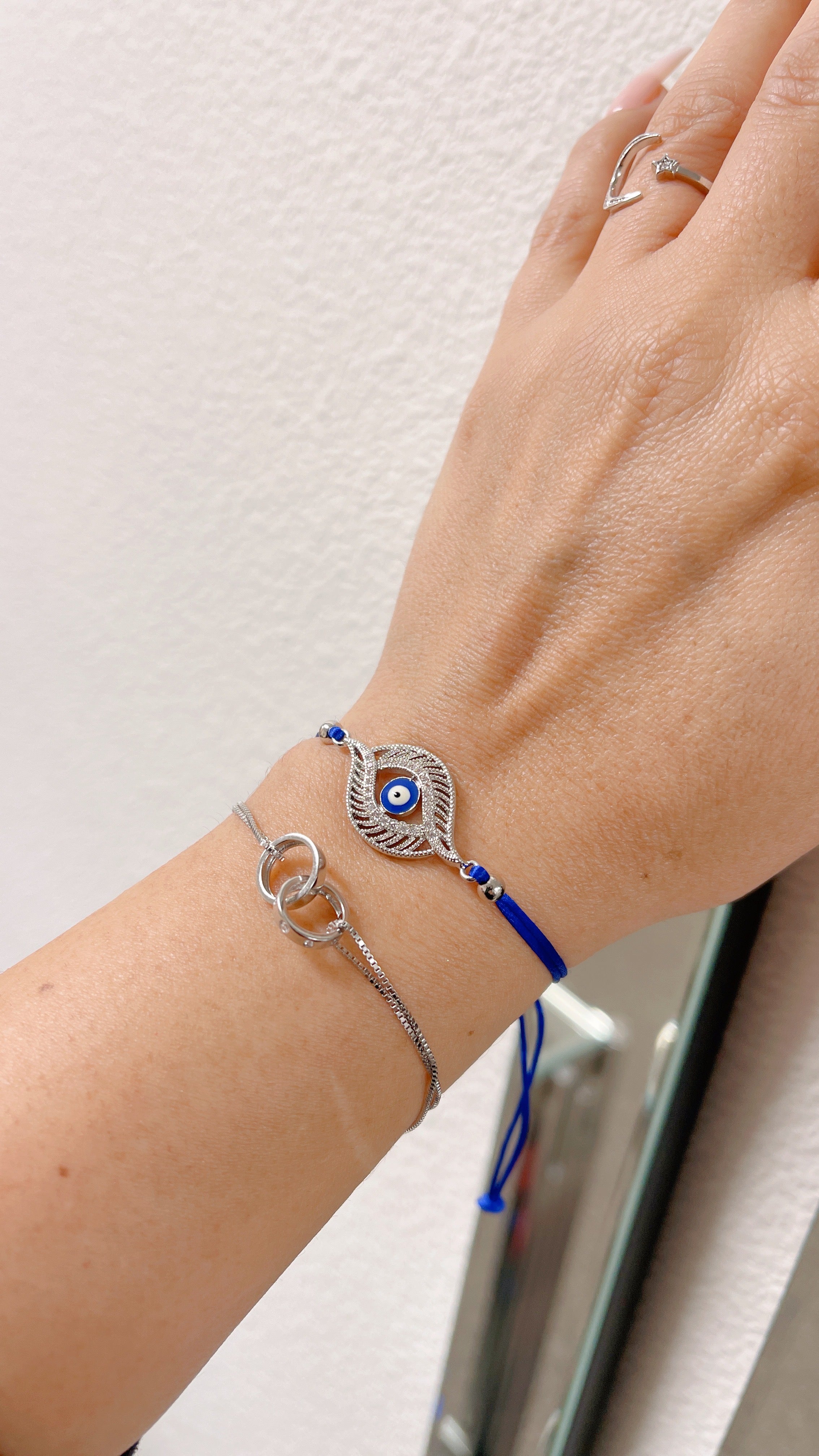 Silver Protection Bracelet Set (2 pcs)