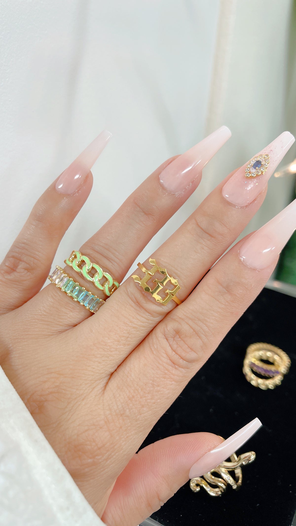 Chain Ring Set Green Chain Ring Set