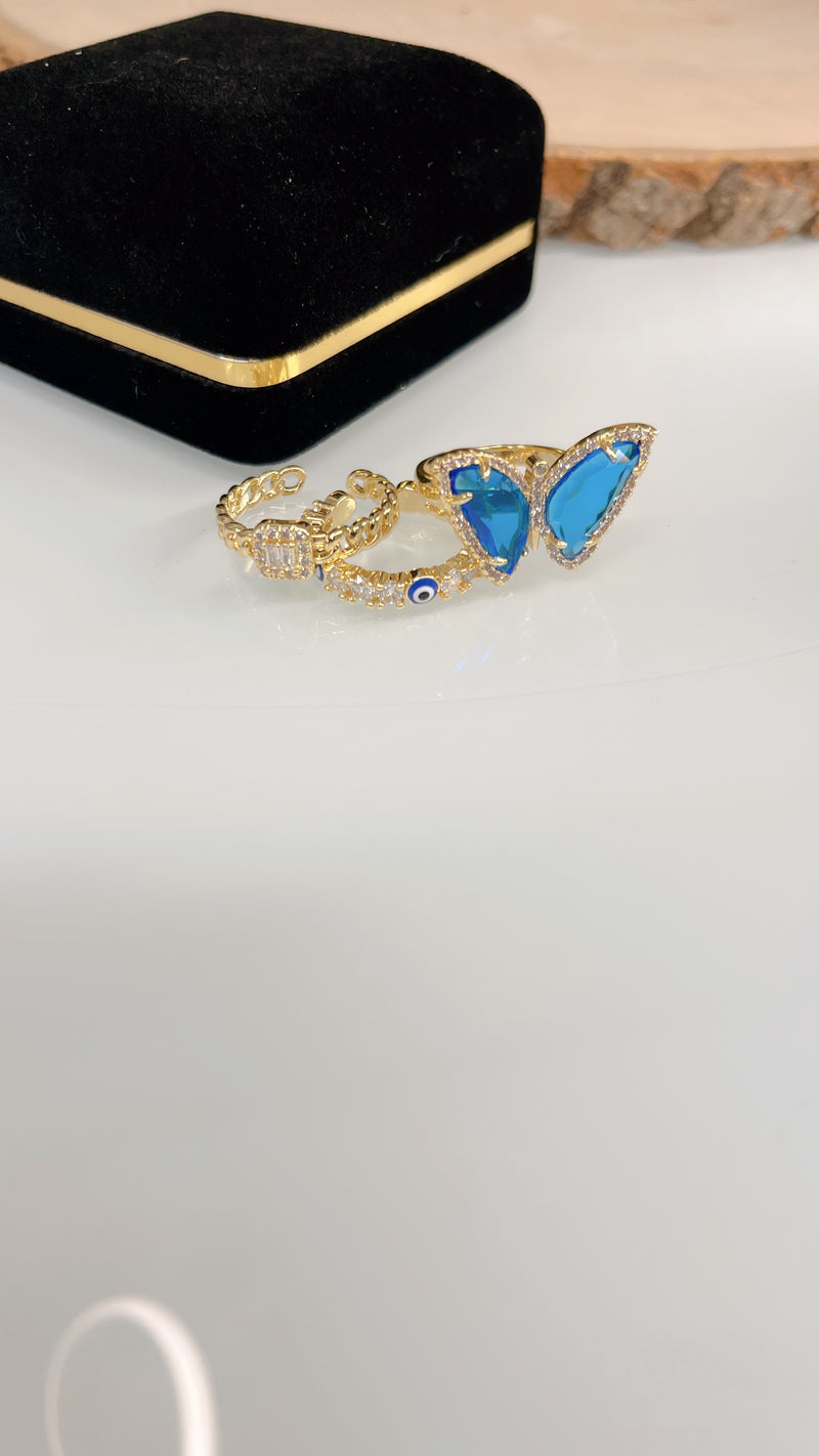 Atlantic Blue Butterfly Ring