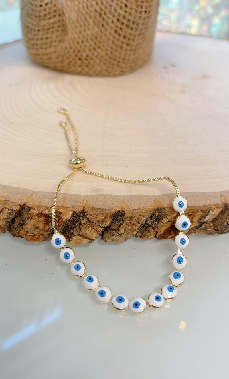 White Evil Eye Bracelet