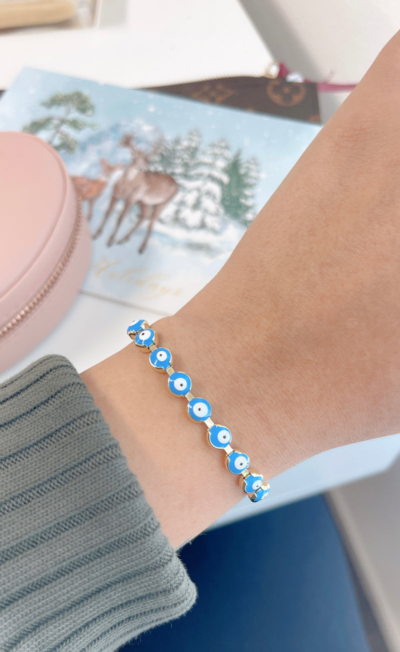 Baby Blue Evil Eye Bracelet