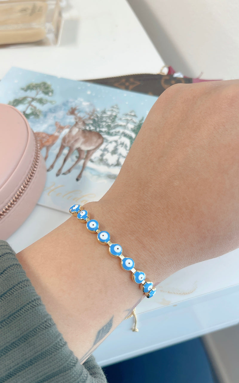 Baby Blue Evil Eye Bracelet