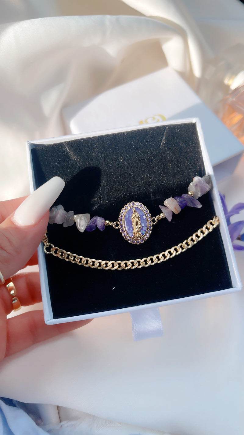 Cuban Amethyst Bracelet Set