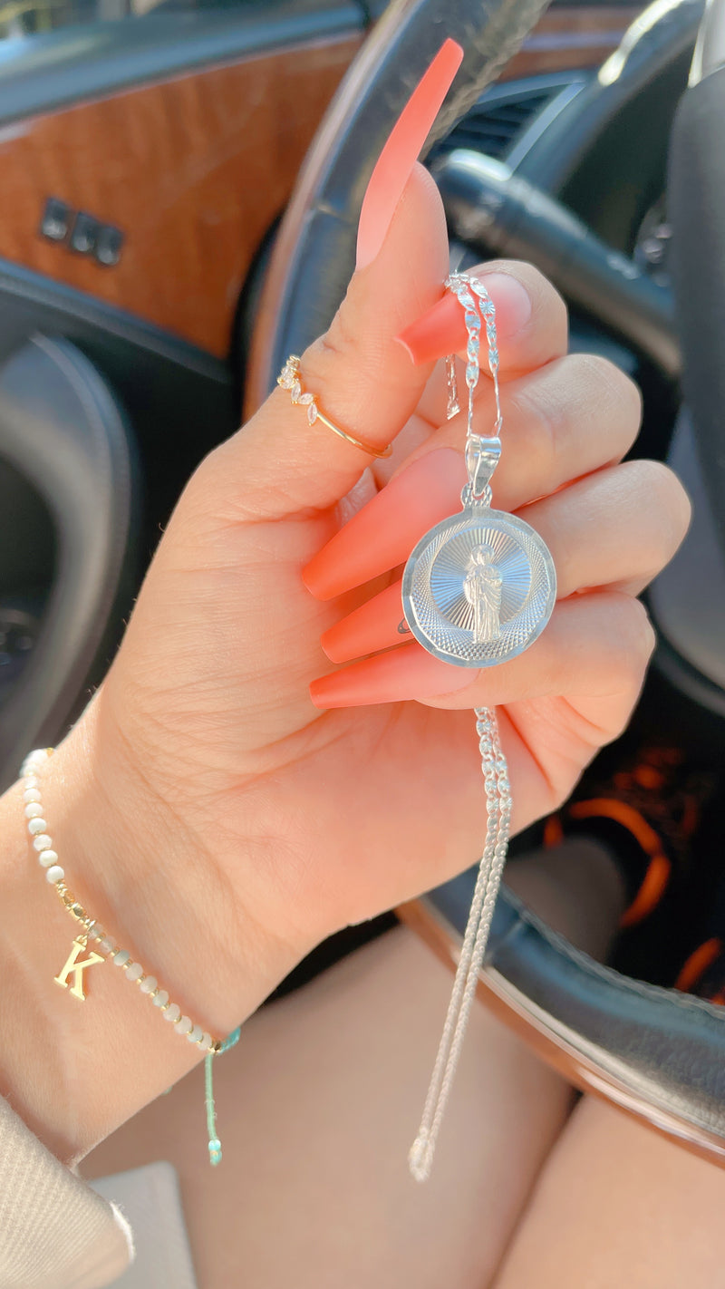 Reversable San Judas-Virgencita Necklace