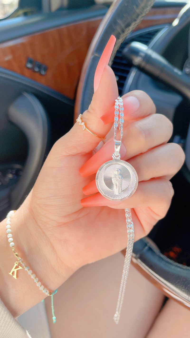 Reversable San Judas-Virgencita Necklace