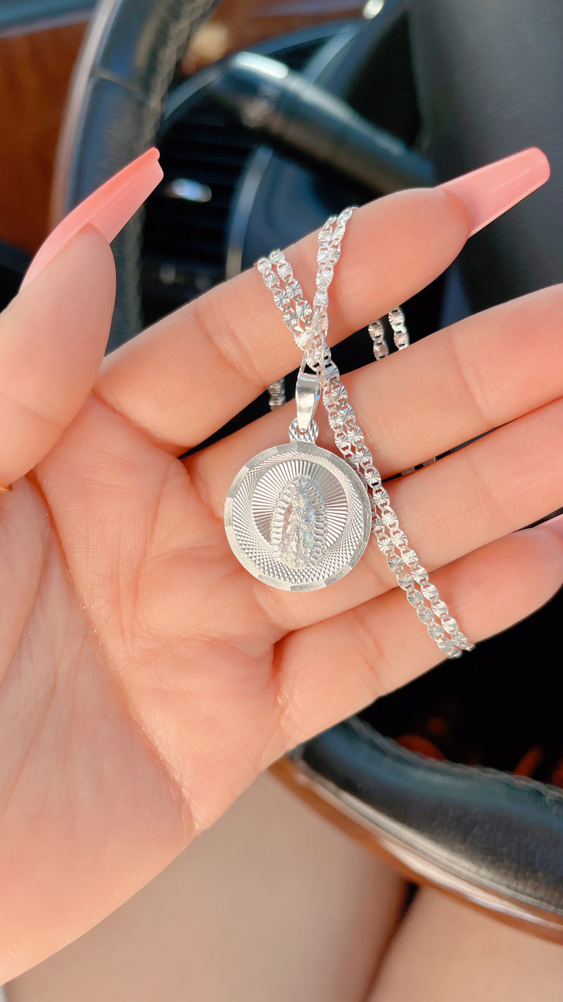 Reversable San Judas-Virgencita Necklace