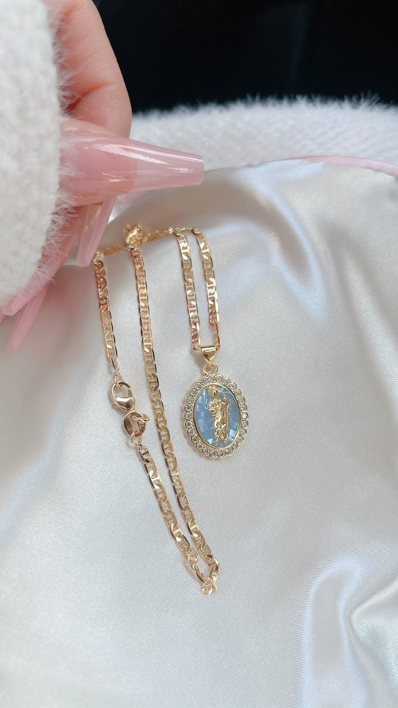 BLUE Saint Jude Necklace