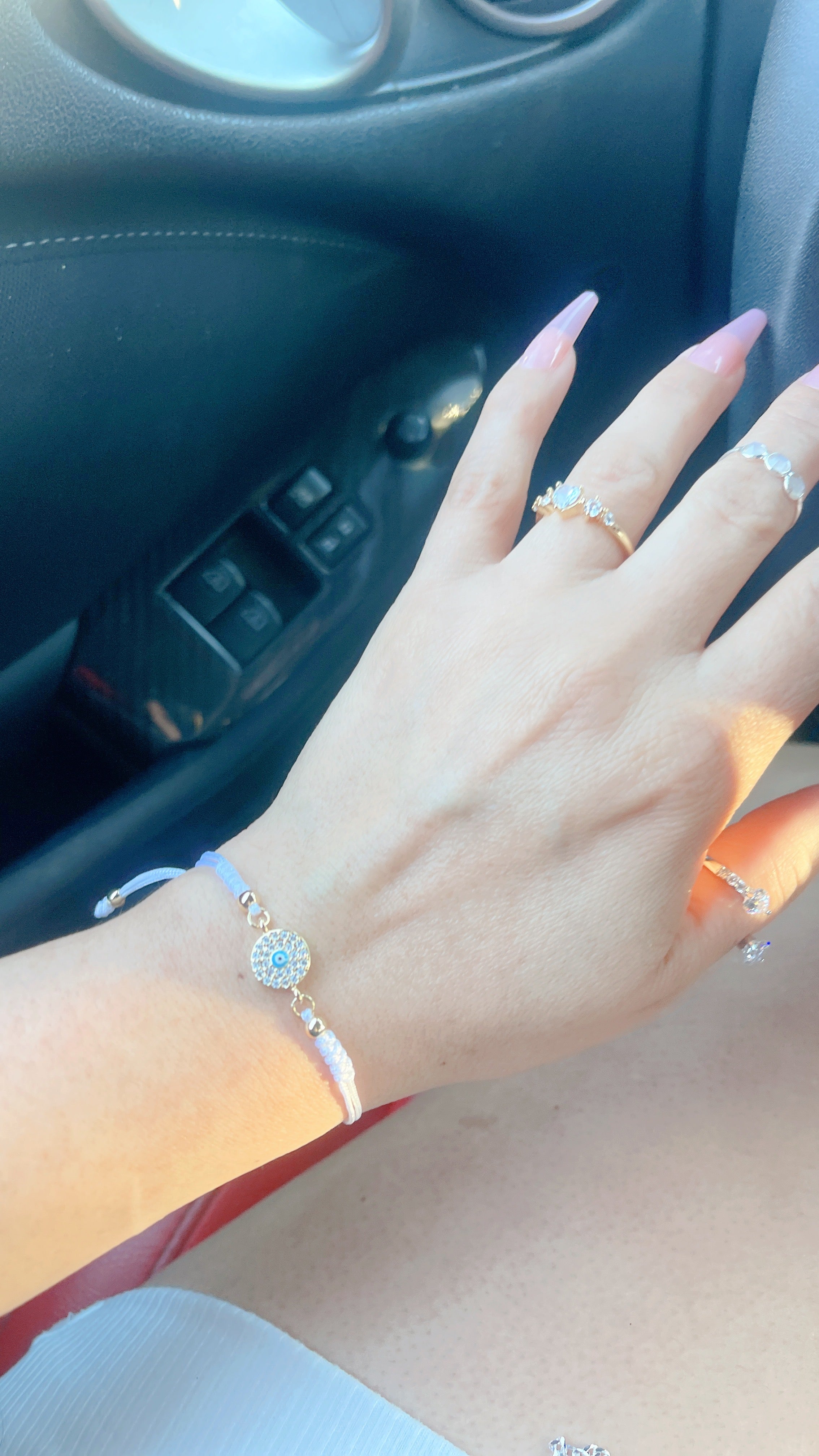 Pulsera mal de ojo blanca