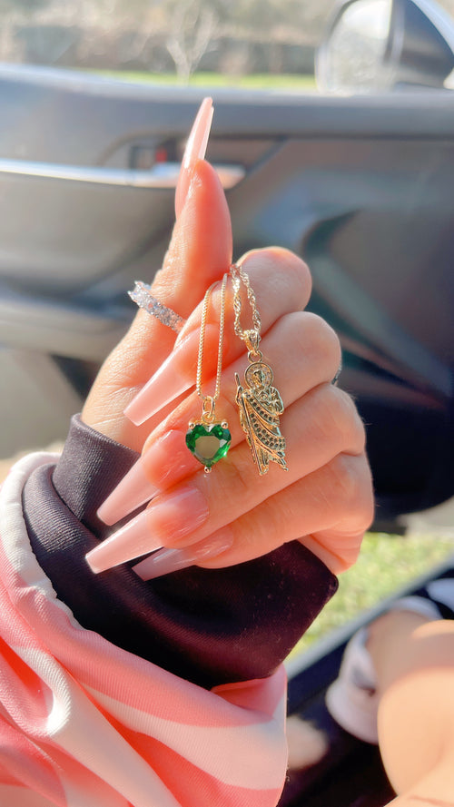 Emerald San Juditas Necklace SET