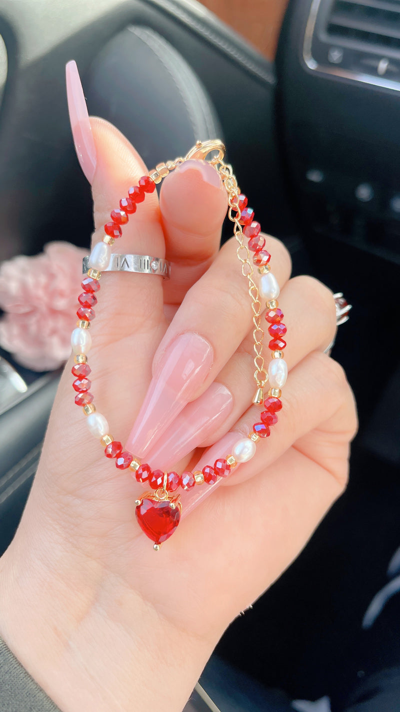 Red M&P Heart Bracelet
