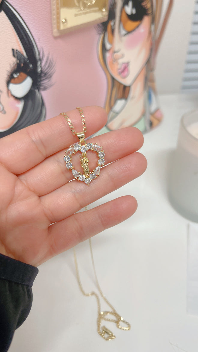 Saint Jude Heart Paved Necklace