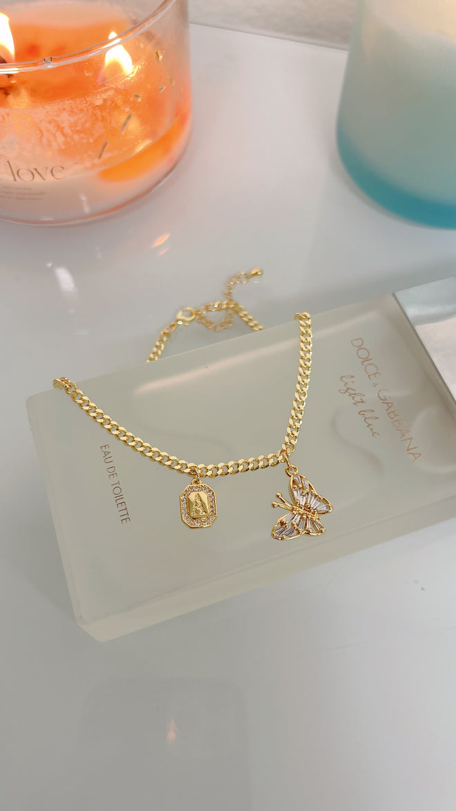 Tobillera Inicial Cubana Oro