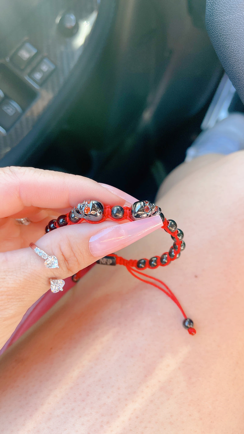 Double Skull Red Bracelet