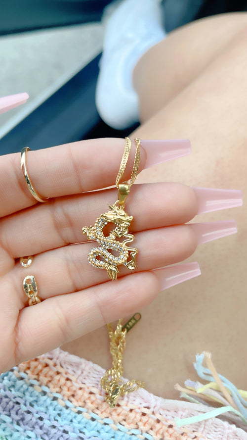 White SS Dragon Necklace